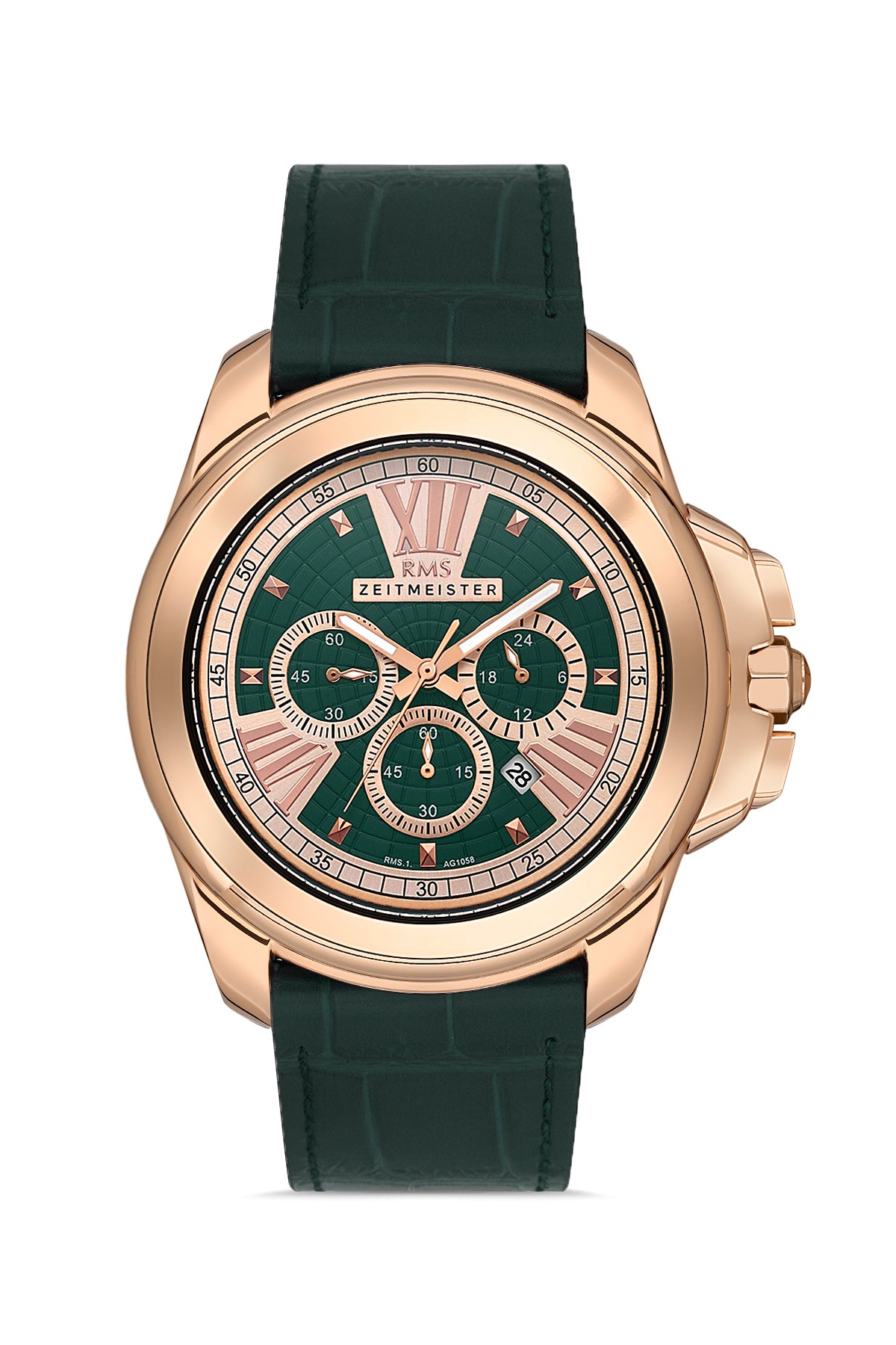 RMS Green Dial Rose Coated Men's Watch - RMS.1.AG1058.09