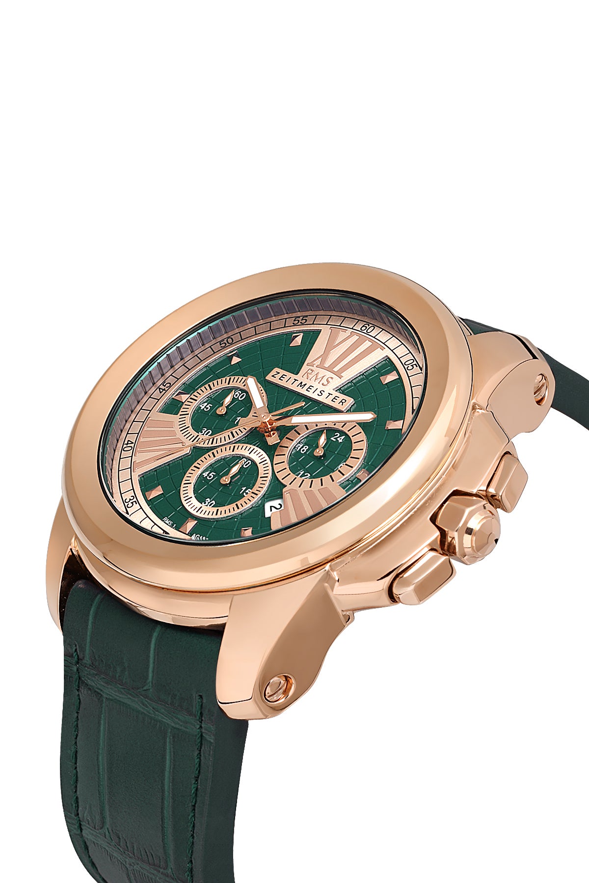 RMS Green Dial Rose Coated Men's Watch - RMS.1.AG1058.09