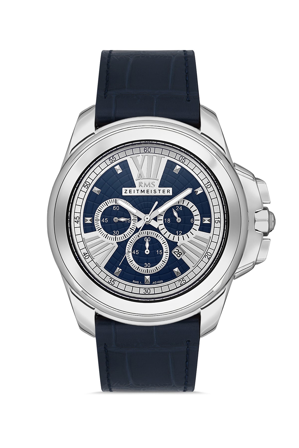 RMS Herrenuhr mit blauem Zifferblatt und silberner Beschichtung - RMS.1.AG1058.10