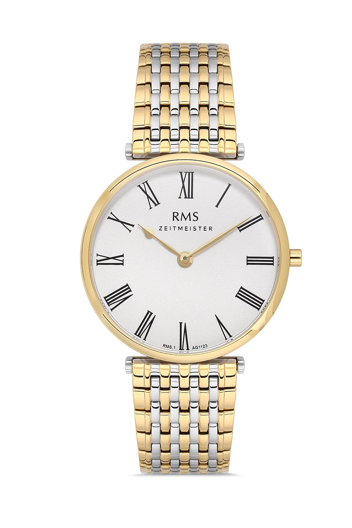 RMS Silver Dial Yellow White Coated Men's Watch - RMS.1.AG1123.17