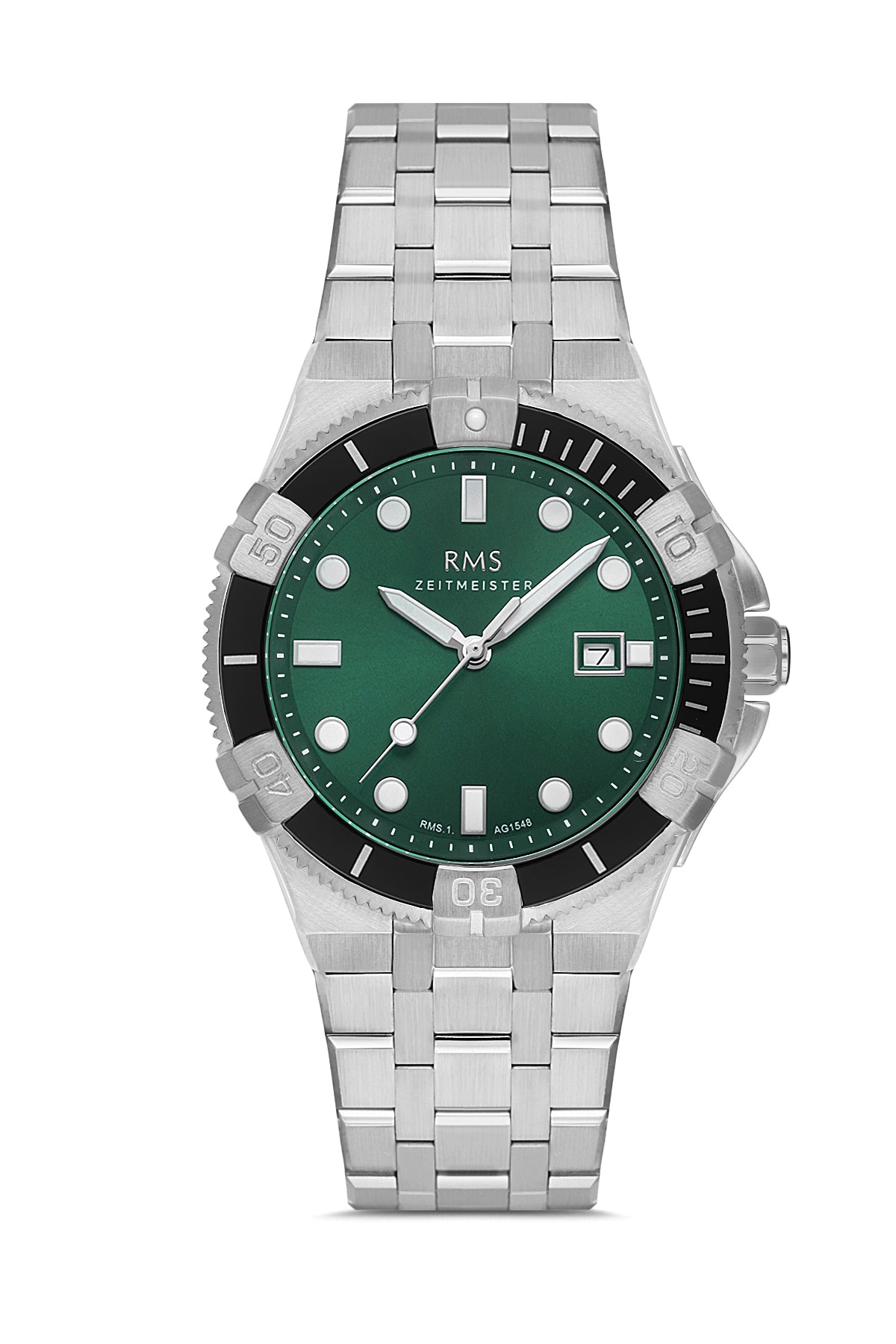 RMS Green Dial Silver Coated Herrenuhr - RMS.1.AG1548.04