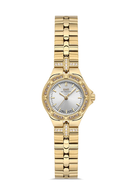RMS Zeitmeister Silver Dial Gold Plated Women's Watch - Stainless Steel Bracelet - RMS.1.AG1563.07