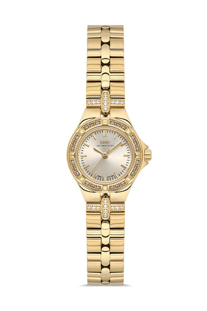 RMS Zeitmeister Gold Dial Gold Plated Women's Watch - Stainless Steel Bracelet - RMS.1.AG1563.08