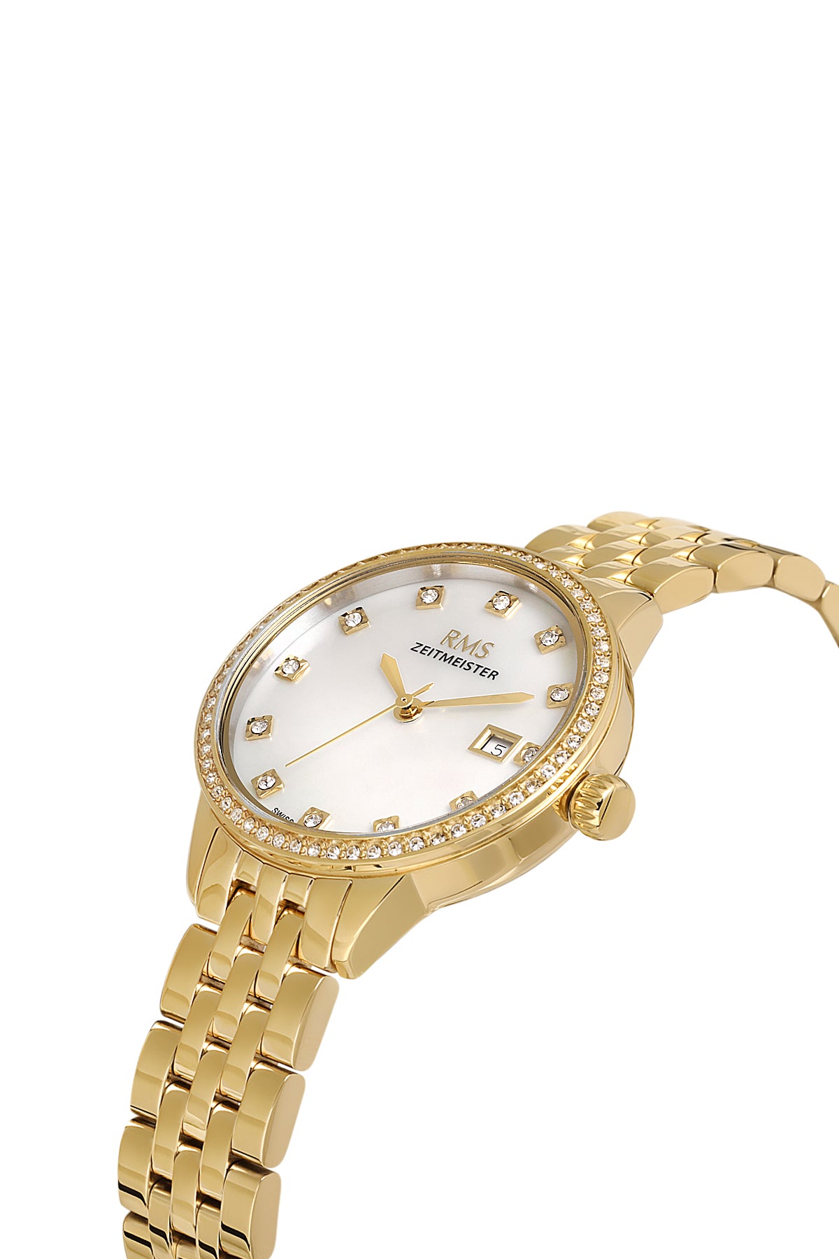 RMS Silver Dial Yellow Coated Women's Watch - RMS.1.AG1606.06