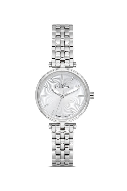 RMS Zeitmeister Silver Dial Silver Plated Women's Watch - Stainless Steel Bracelet - RMS.1.AG1607.01