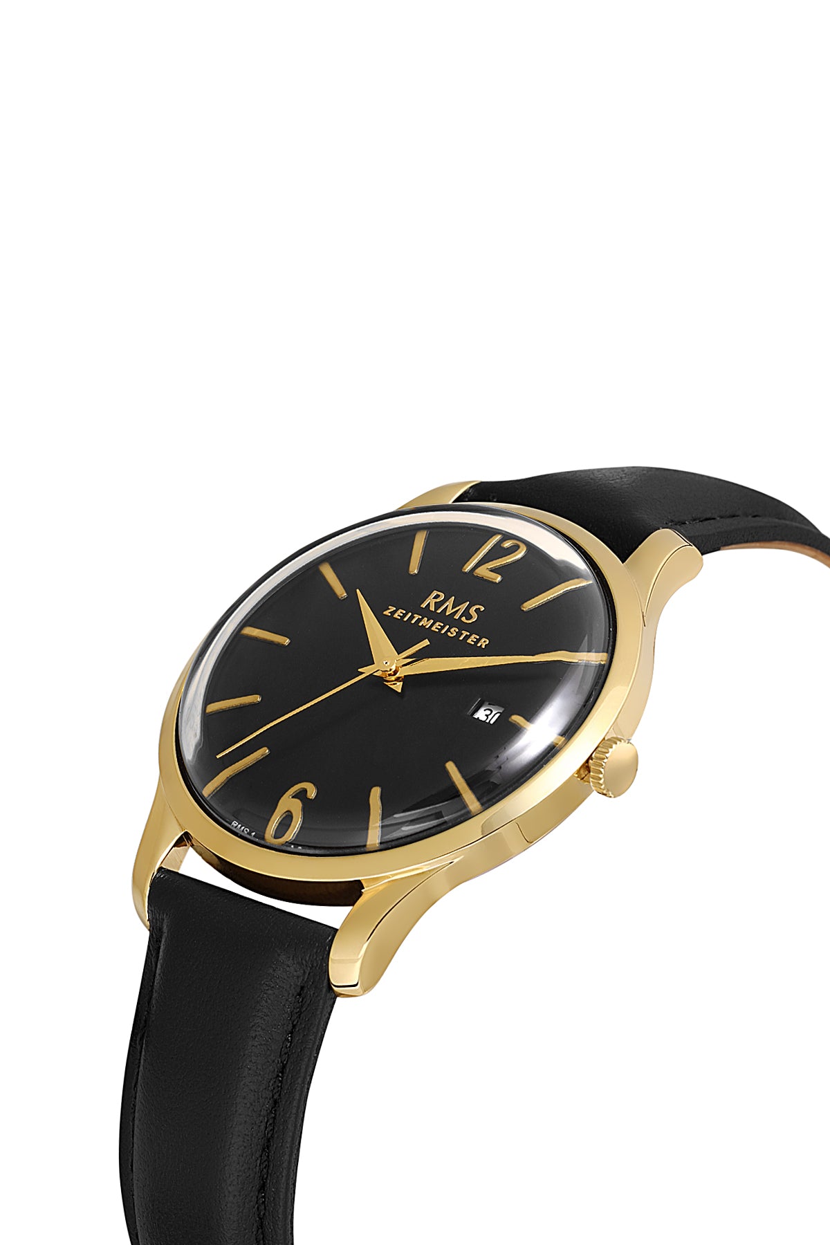 RMS Black Dial Yellow Coated Men's Watch - RMS.1.AG1611.04