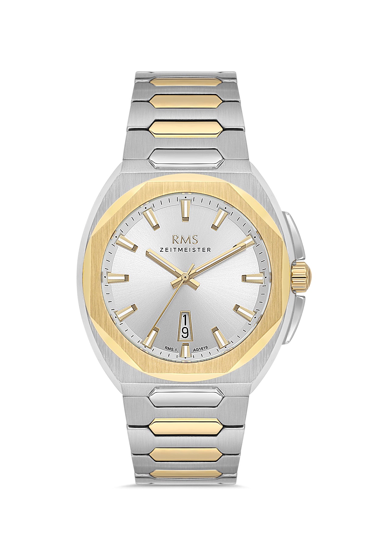 RMS Silver Dial Yellow White Coated Men's Watch - RMS.1.AG1619.04