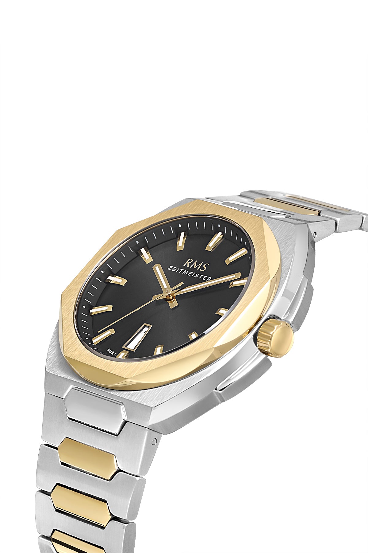 RMS Black Dial Yellow White Coated Men's Watch - RMS.1.AG1619.05