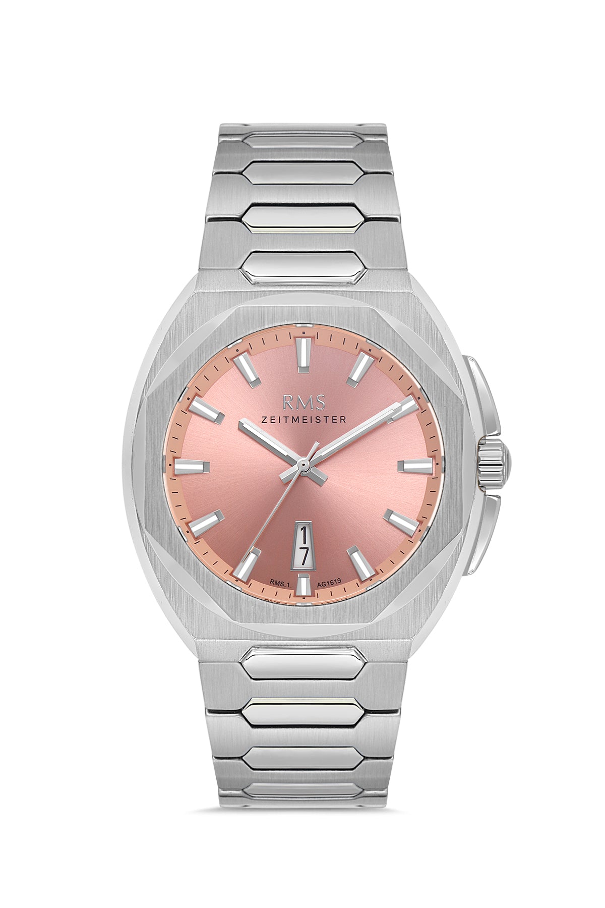 RMS Salmon Dial Herrenuhr, silberbeschichtet - RMS.1.AG1619.07