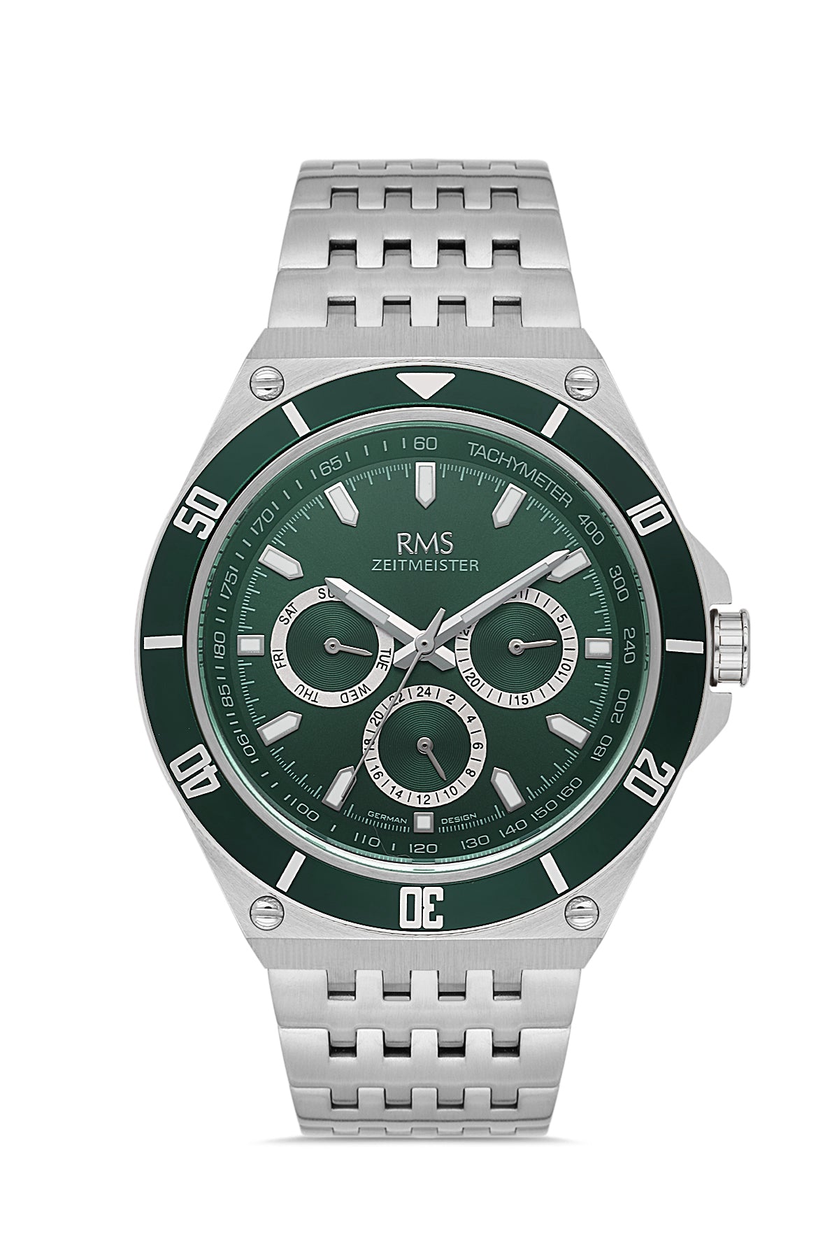 RMS Green Dial Silver Coated Men's Watch - RMS.1.AG1409.03