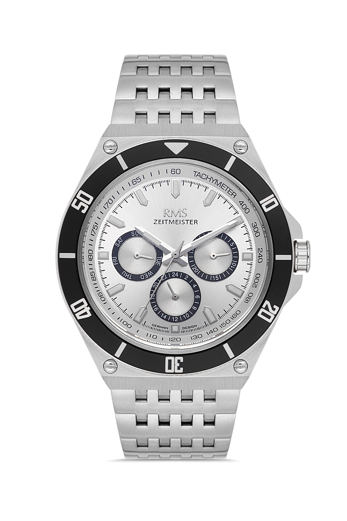 RMS Herrenuhr mit silbernem Zifferblatt und silberfarbener Beschichtung – RMS.1.AG1409.07