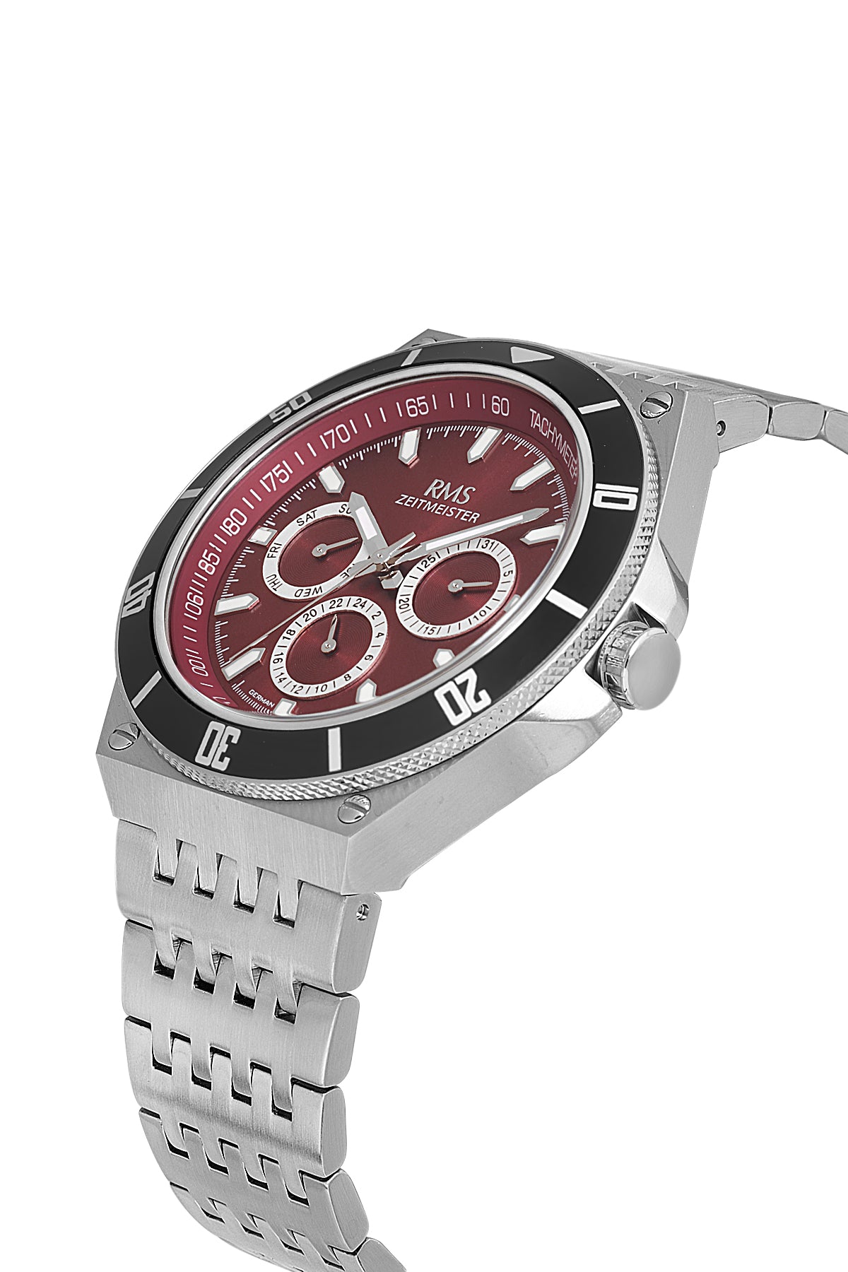 RMS Burgundy Dial Silver Coated Men's Watch - RMS.1.AG1409.10 - 3