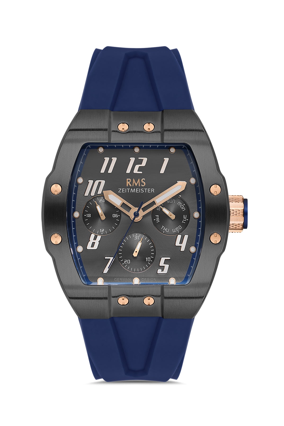 RMS Silver Dial Gunmetal Coated Men's Watch - RMS.1.AG1643.05