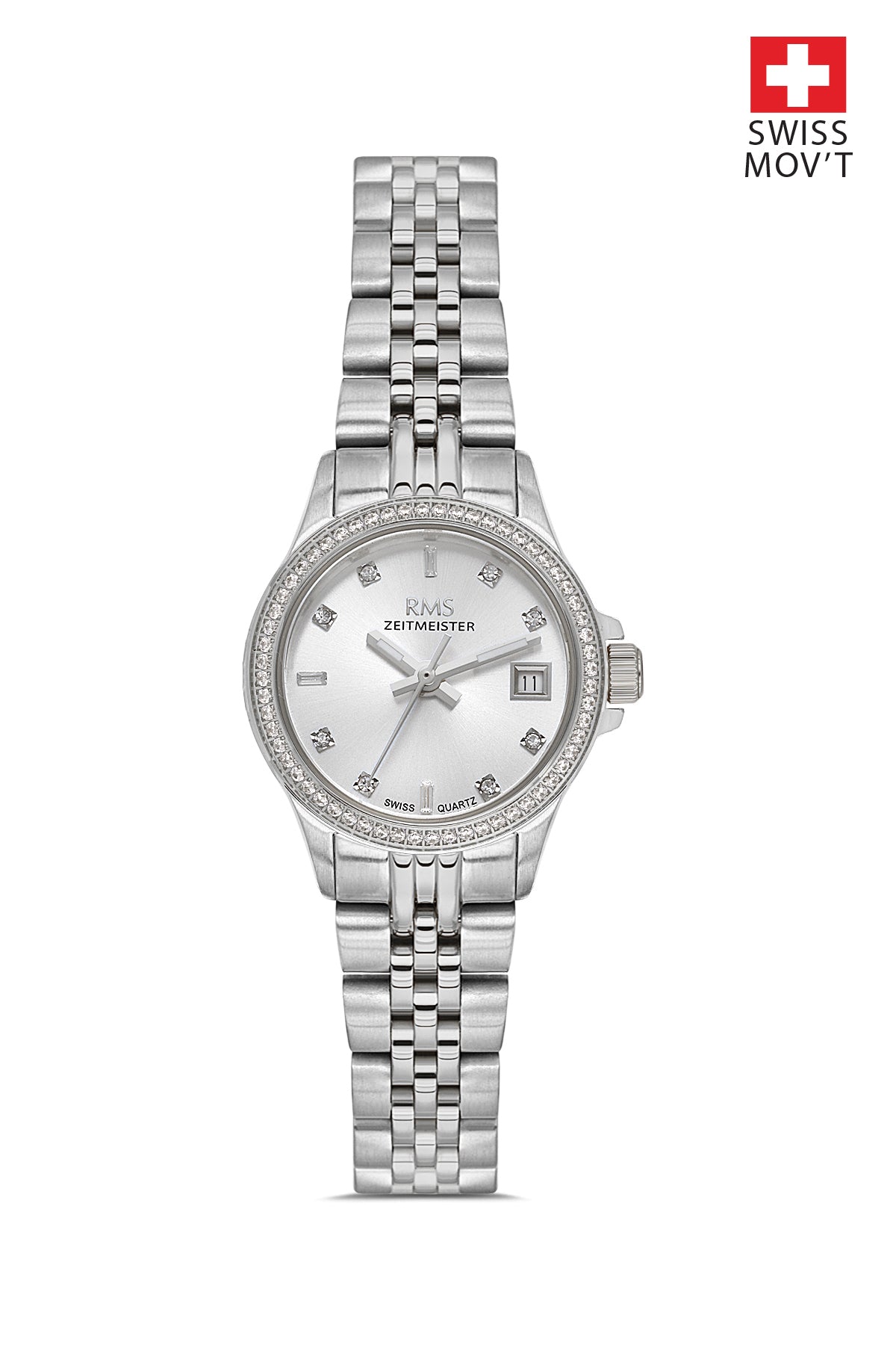 RMS Silver Dial Silver Coated Women's Watch - RMS.1.AG1604.01