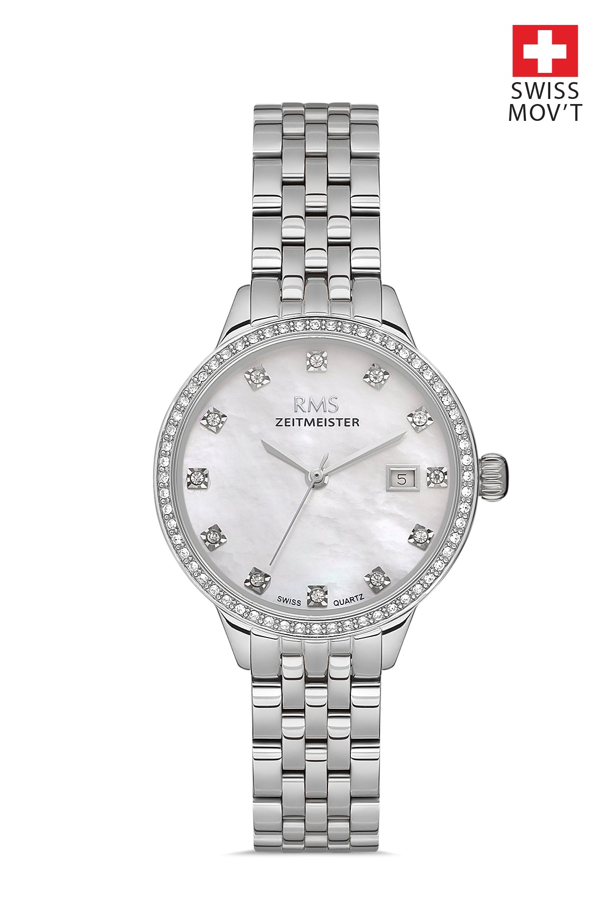 RMS Silver Dial Silver Coated Women's Watch - RMS.1.AG1606.01