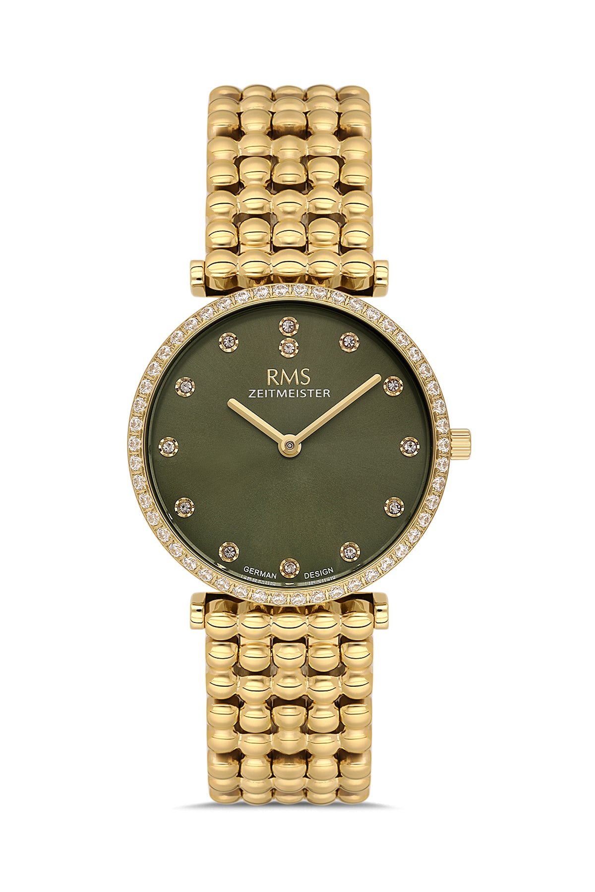 RMS Women's Green Dial Gold Stainless Steel Watch - RMS.1.AG1647.07