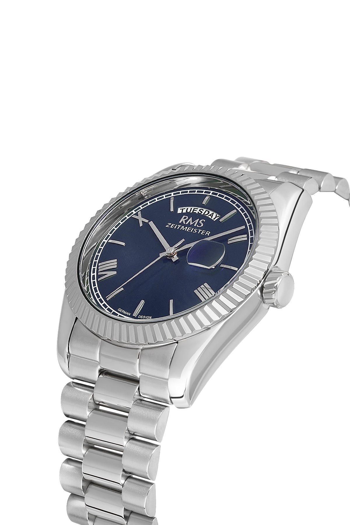 RMS Blue Dial Silver Coated Men's Watch - RMS.1.AG1641.03