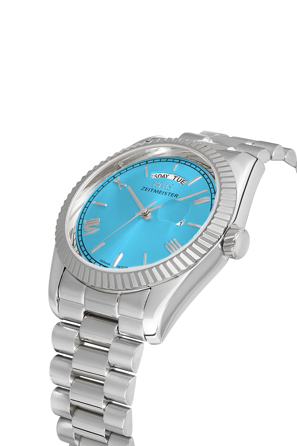 RMS Ti̇ffany Blue Dial Silver Coated Men's Watch - RMS.1.AG1641.04