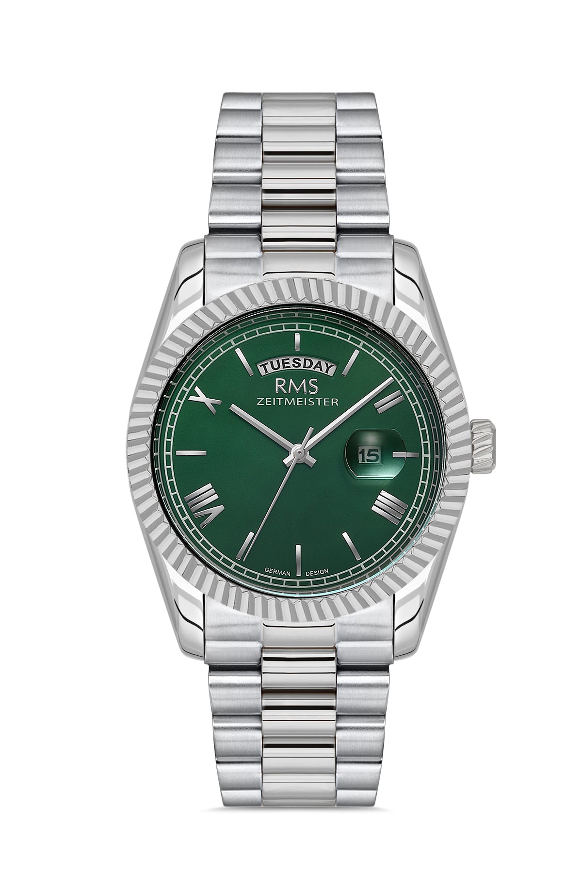 RMS Green Dial Silberbeschichtete Herrenuhr - RMS.1.AG1641.05