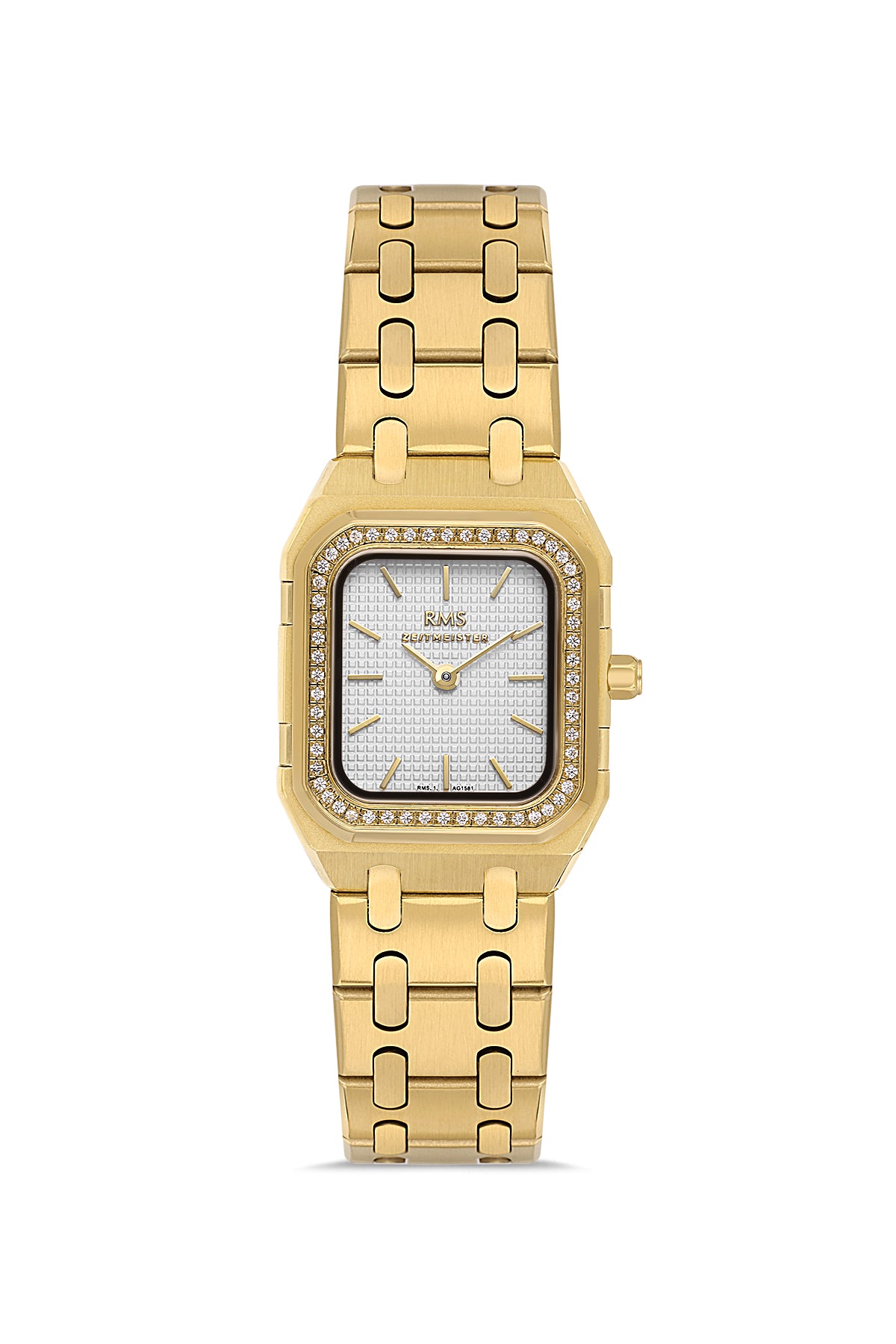 RMS Zeitmeister RMS.1.AG1581.06 women's watch with silver dial, gold case and stainless steel bracelet