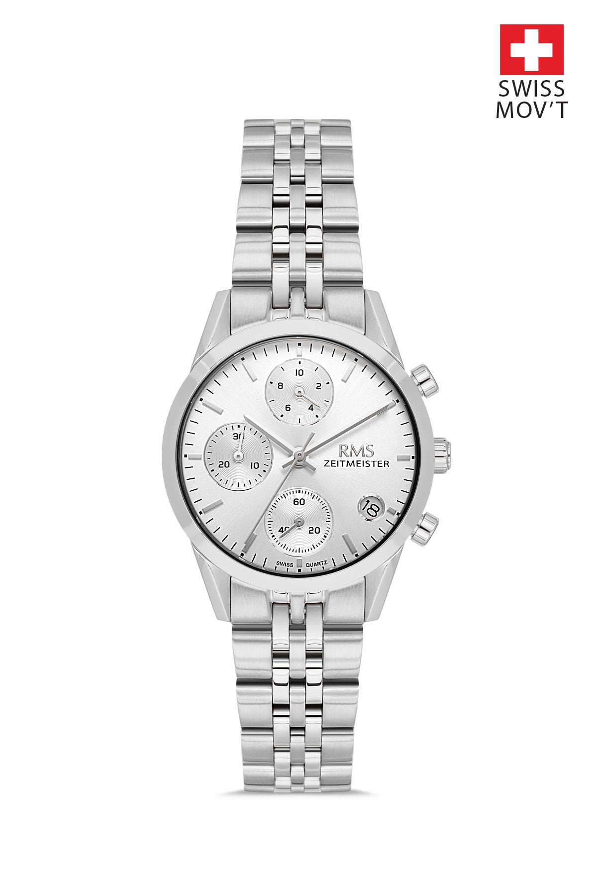 RMS Silver Dial Silver Coated Women's Watch - RMS.1.AG1594.01