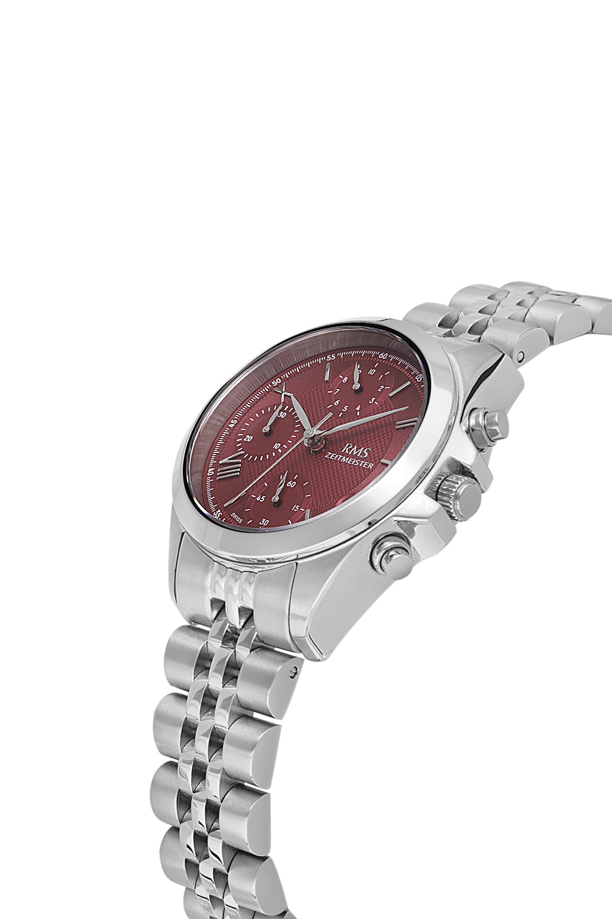 RMS Burgundy Dial Silver Coated Women's Watch - RMS.1.AG1599.05