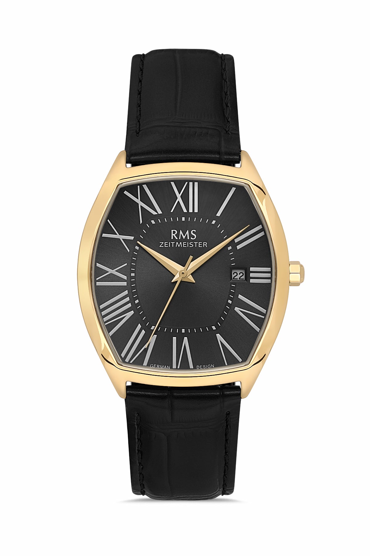 RMS Black Dial Yellow Coated Men's Watch - RMS.1.AG1627.06