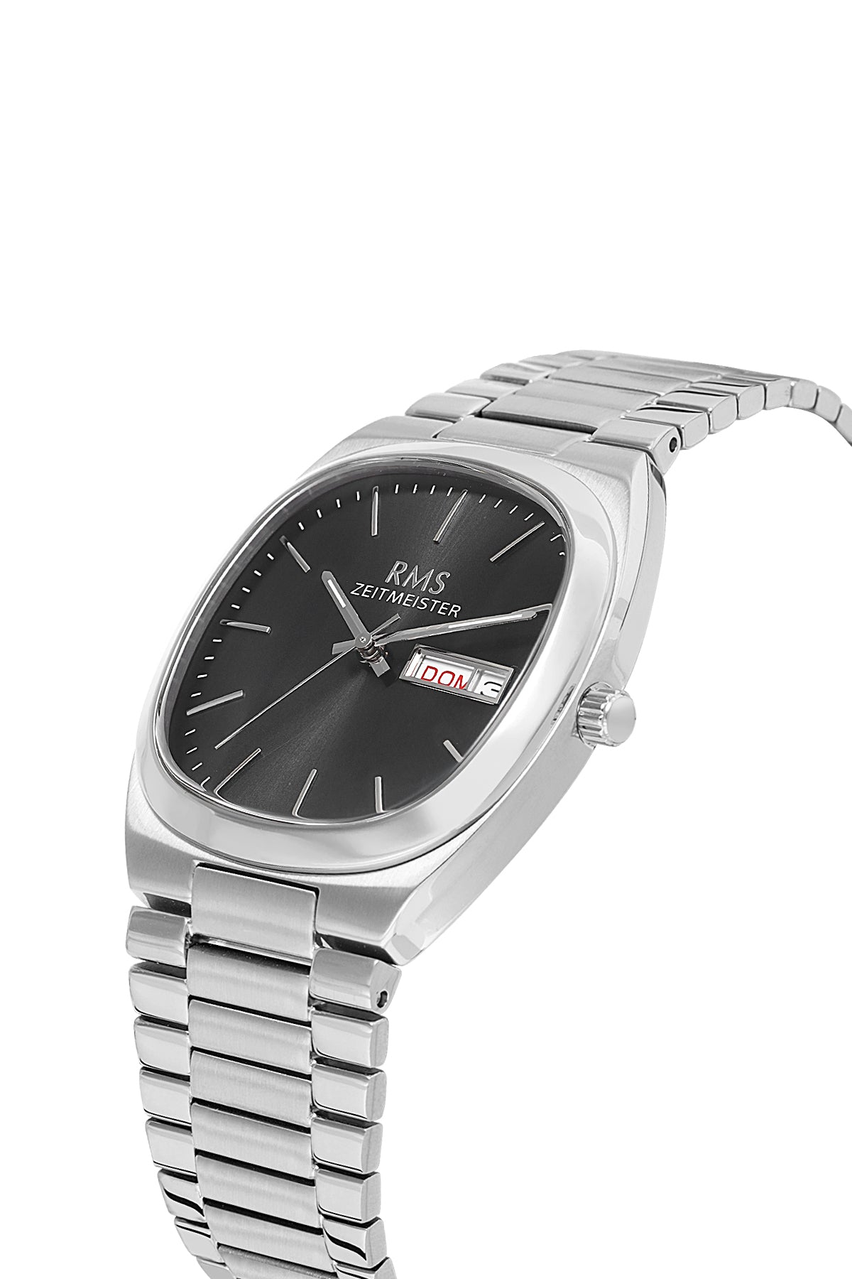 RMS Black Dial Silver Coated Men's Watch - RMS.1.AG2049.02