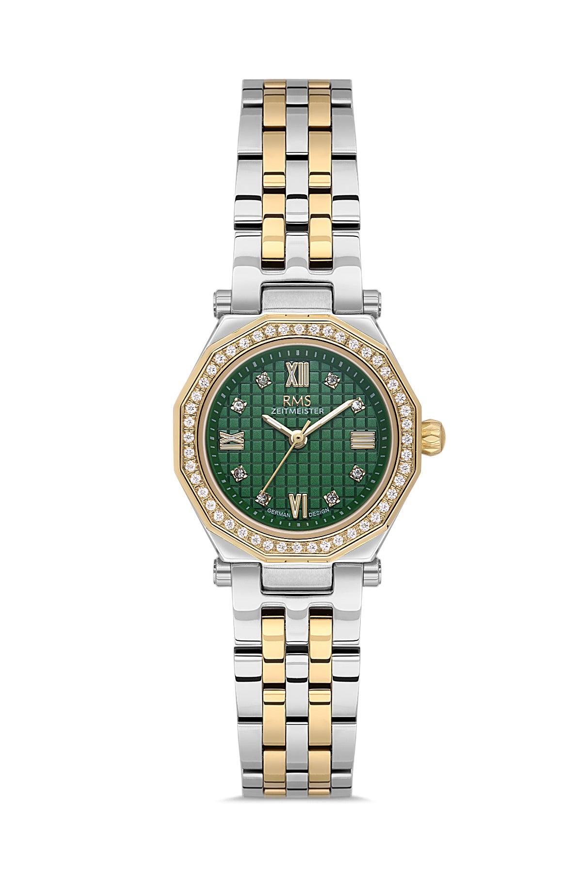 RMS Green Dial Yellow White Coated Women's Watch - RMS.1.AG2056.03
