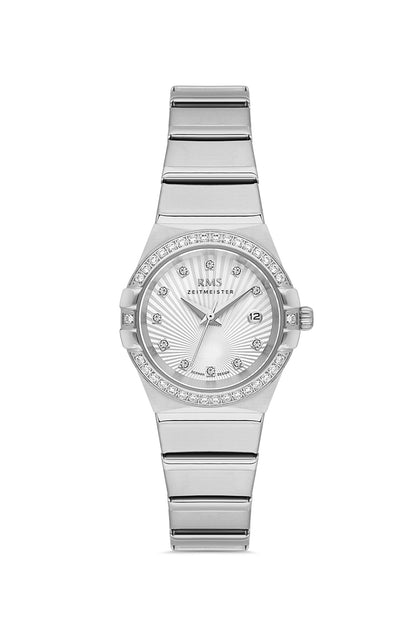 RMS Zeitmeister Silver Dial Silver Plated Women's Watch - Stainless Steel Bracelet - RMS.1.AG2057.01