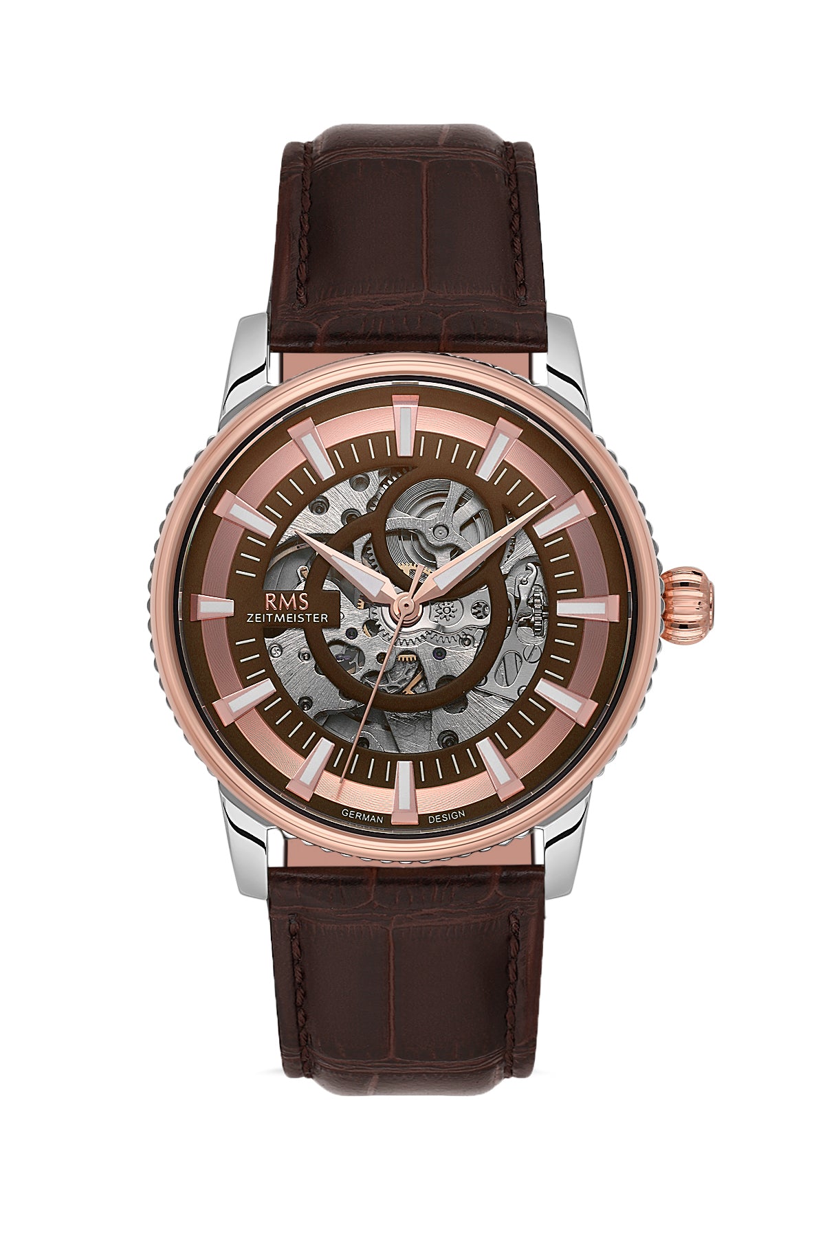 RMS Brown Dial Rose White Coated Men's Watch - RMS.1.AG1640.05