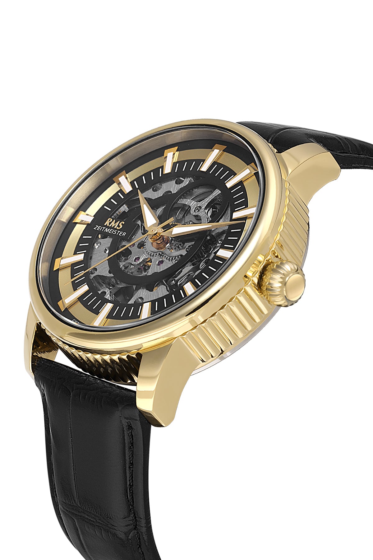 RMS Black Dial Yellow Coated Men's Watch - RMS.1.AG1640.06