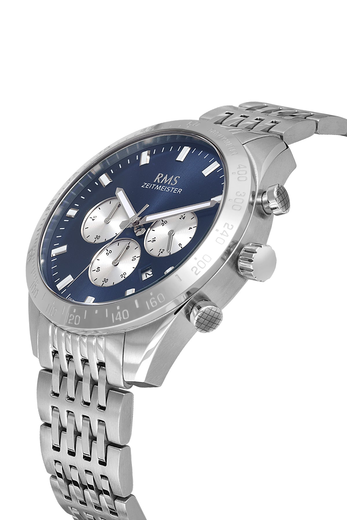 RMS Men's Blue Dial Silver Stainless Steel Watch - RMS.1.AG2053.03 - 3