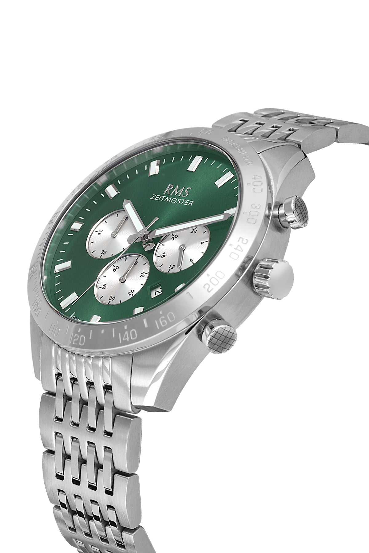 RMS Men's Green Dial Silver Stainless Steel Watch - RMS.1.AG2053.04 - 3
