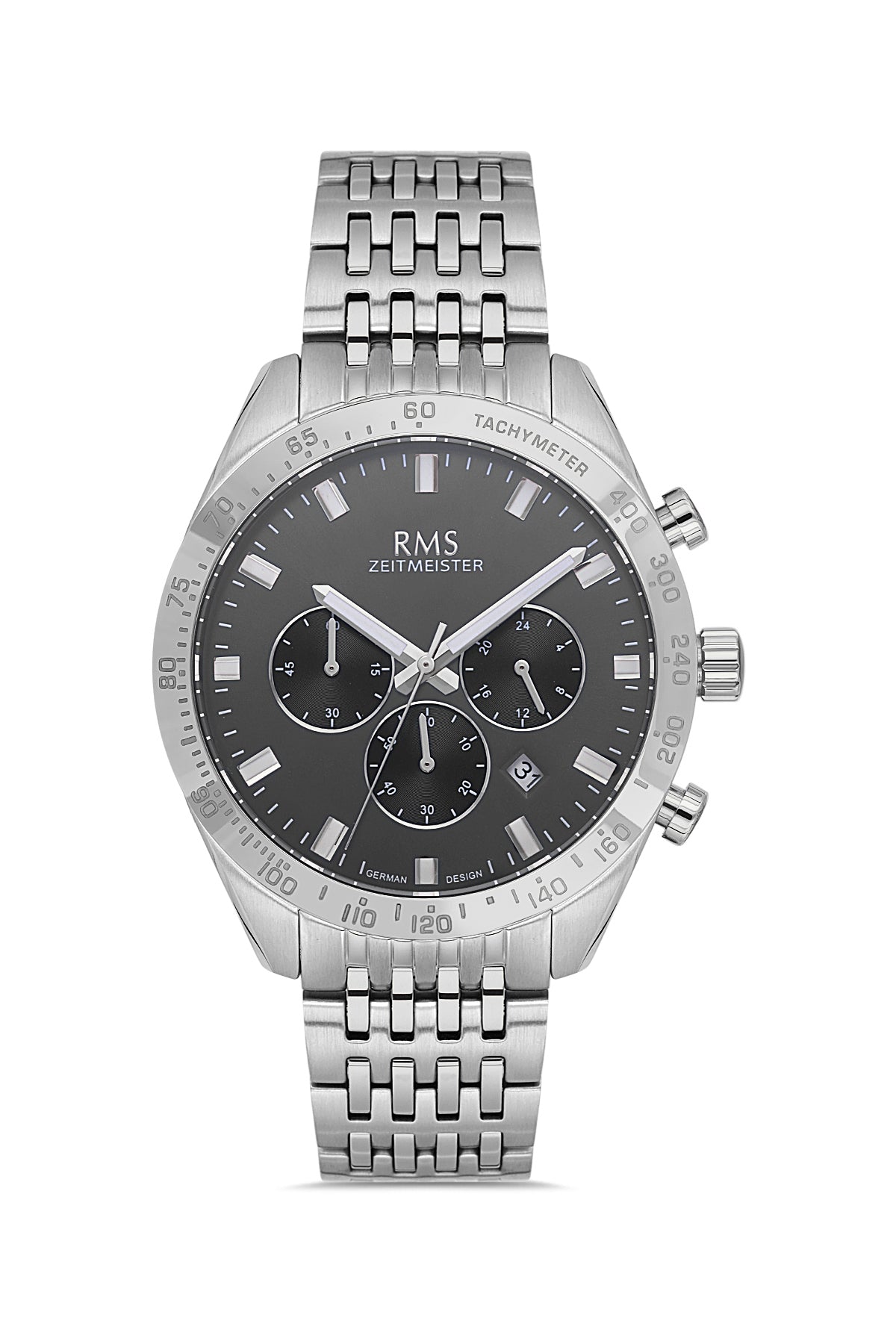 RMS Men's Gray Dial Silver Stainless Steel Watch - RMS.1.AG2053.05