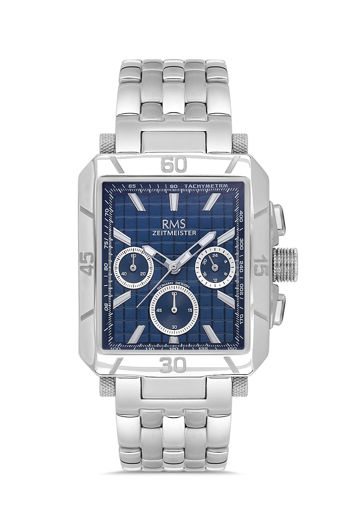 RMS Men's Blue Dial Silver Stainless Steel Watch - RMS.1.AG2054.03