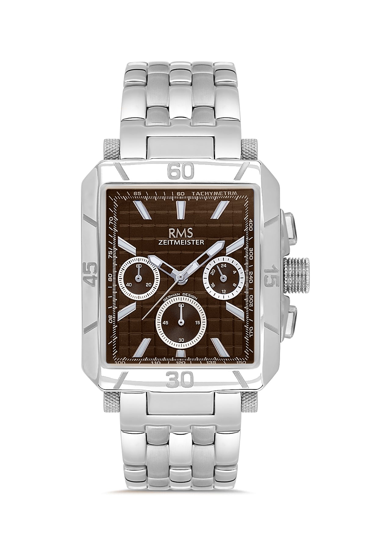 RMS Men's Brown Dial Silver Stainless Steel Watch - RMS.1.AG2054.07