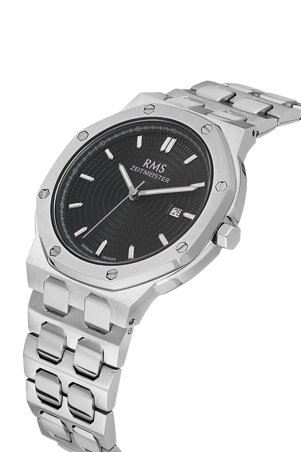 RMS Men's Black Dial Silver Stainless Steel Watch - RMS.1.AG2052.02 - 3