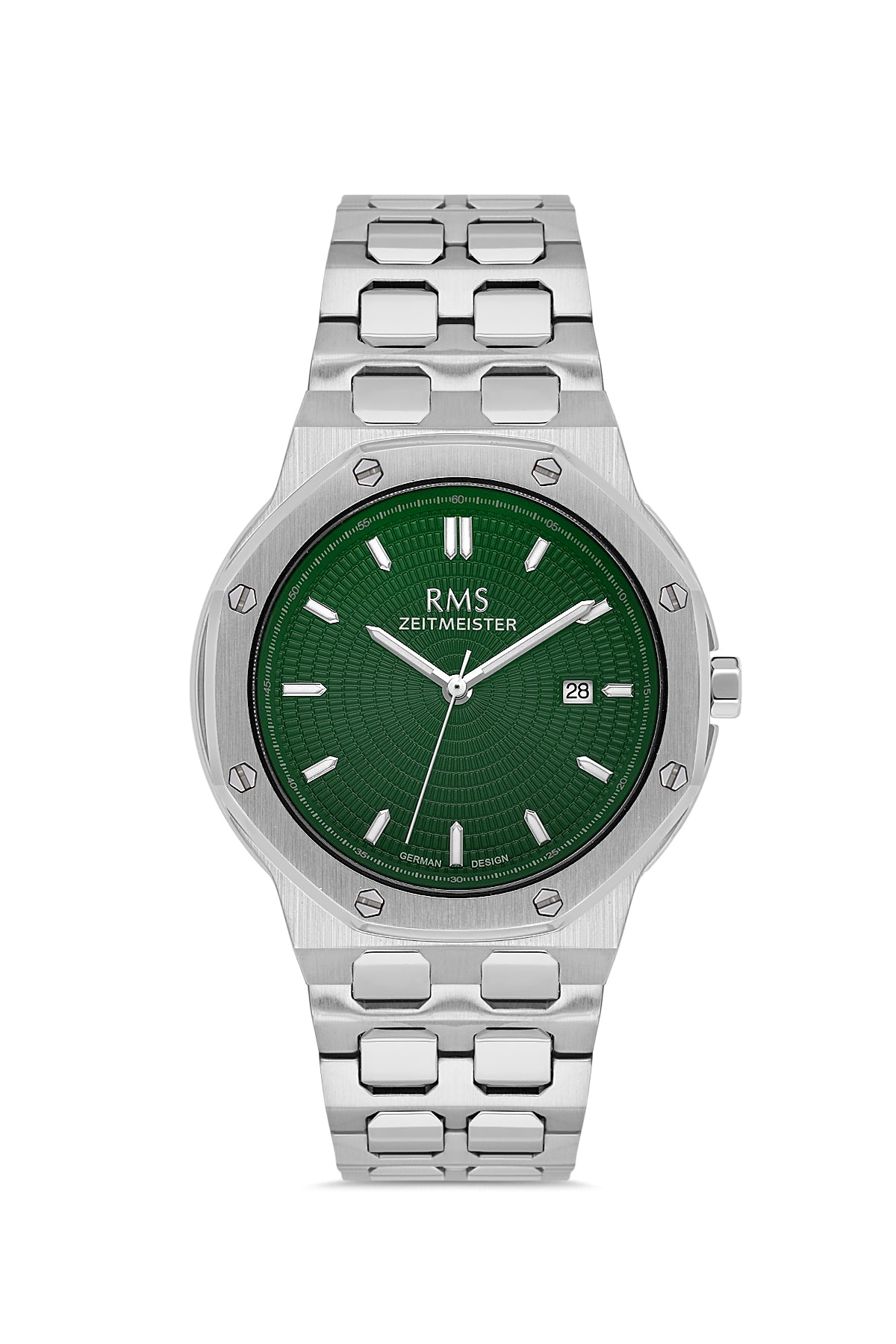 RMS Men's Green Dial Silver Stainless Steel Watch - RMS.1.AG2052.04