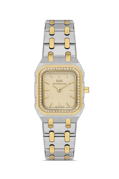 RMS Zeitmeister Gold Dial Two-Tone Plated Women's Watch - Stainless Steel Bracelet - RMS.1.AG1581.04