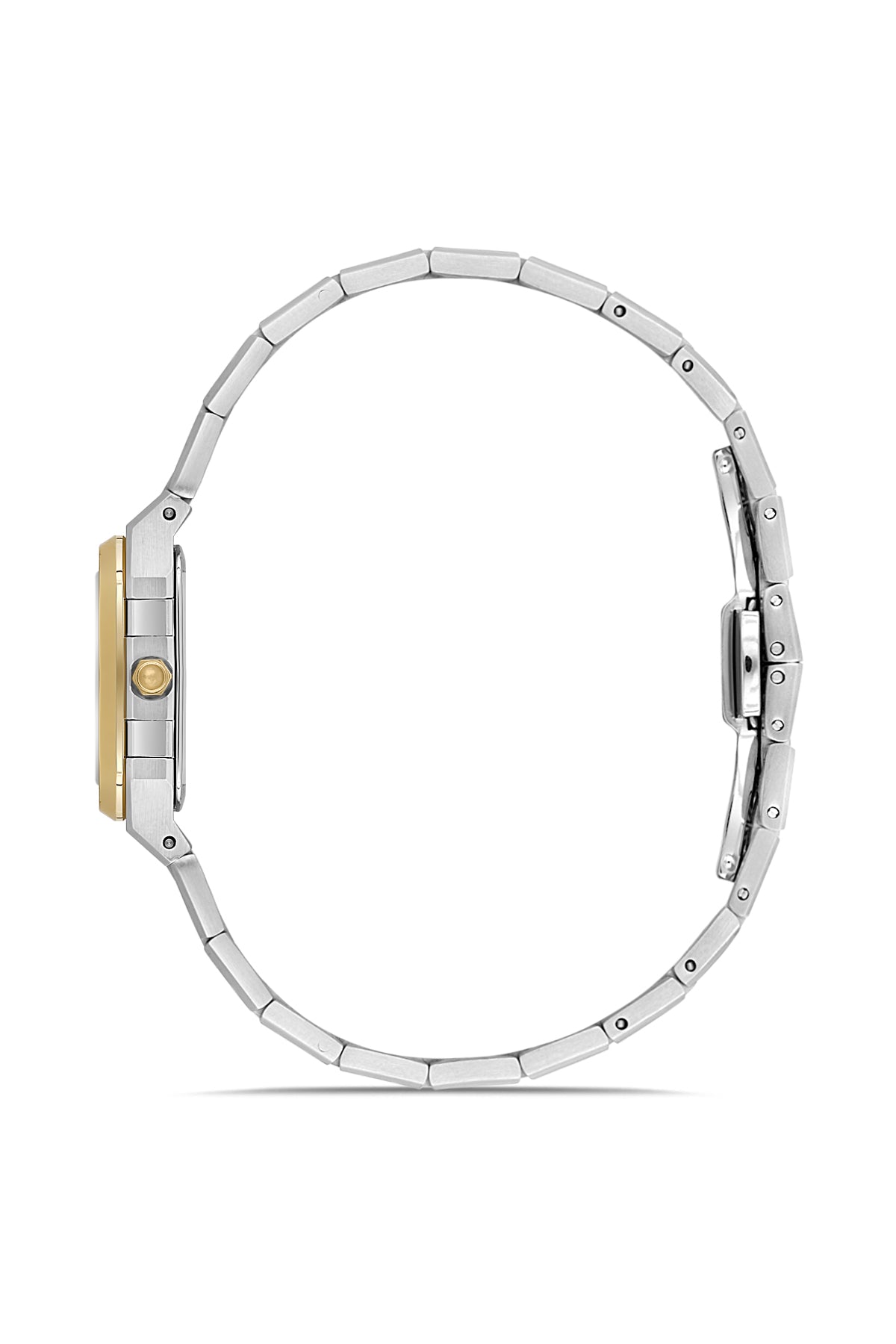 RMS Zeitmeister RMS.1.AG1581.04 women's watch with gold dial, two-tone case and stainless steel bracelet – angled view