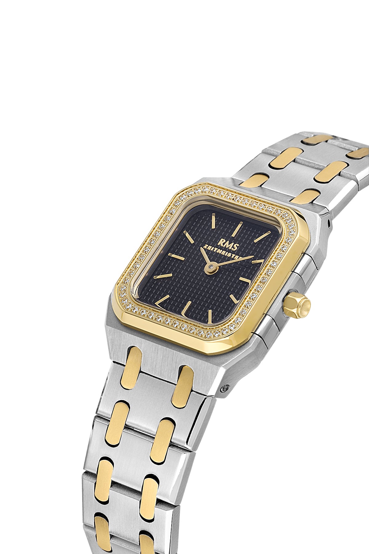 RMS Zeitmeister RMS.1.AG1581.05 women's watch with black dial, two-tone case and stainless steel bracelet – view 4