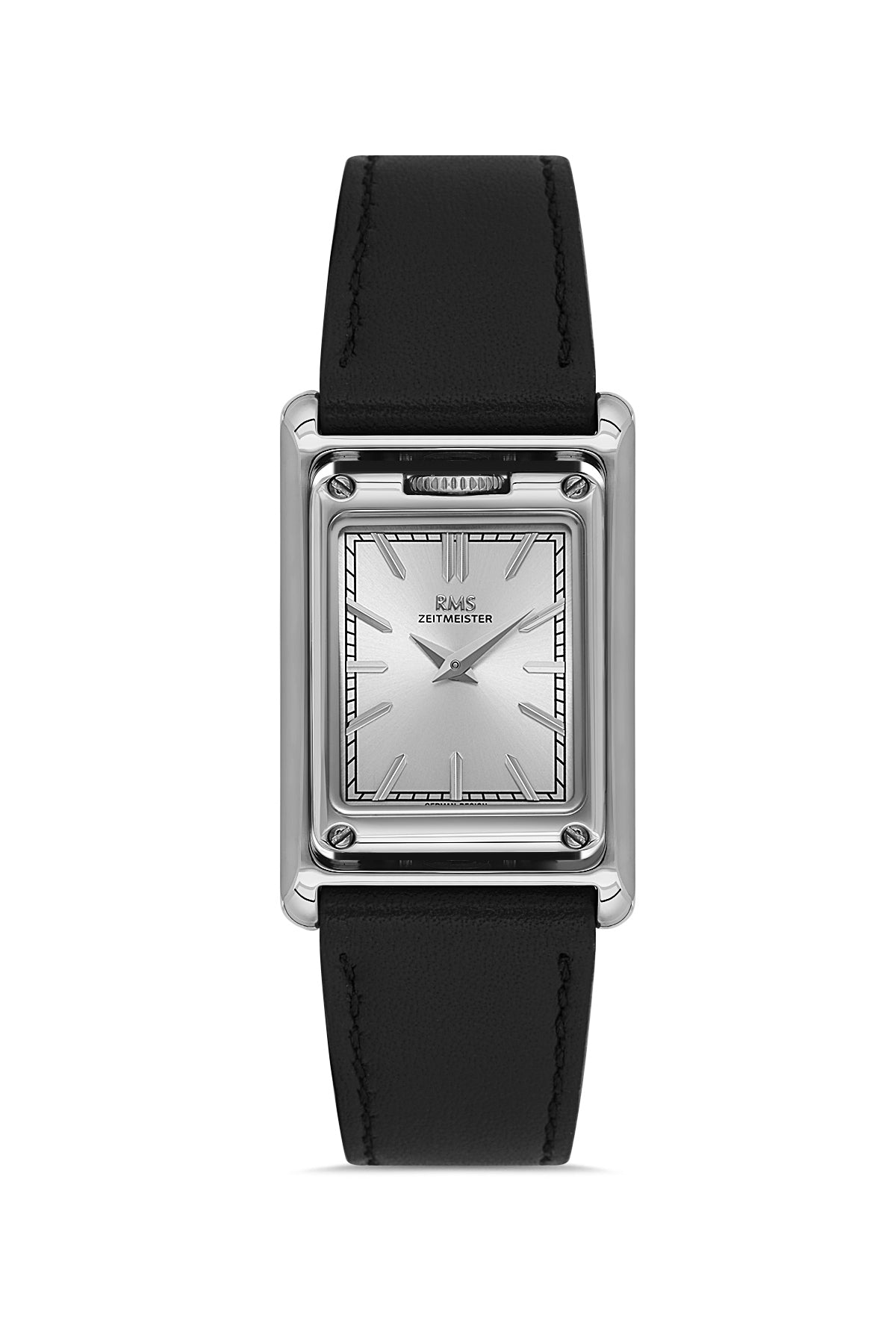 RMS Men's Silver Dial Silver Leather Watch - RMS.1.AG1644.01