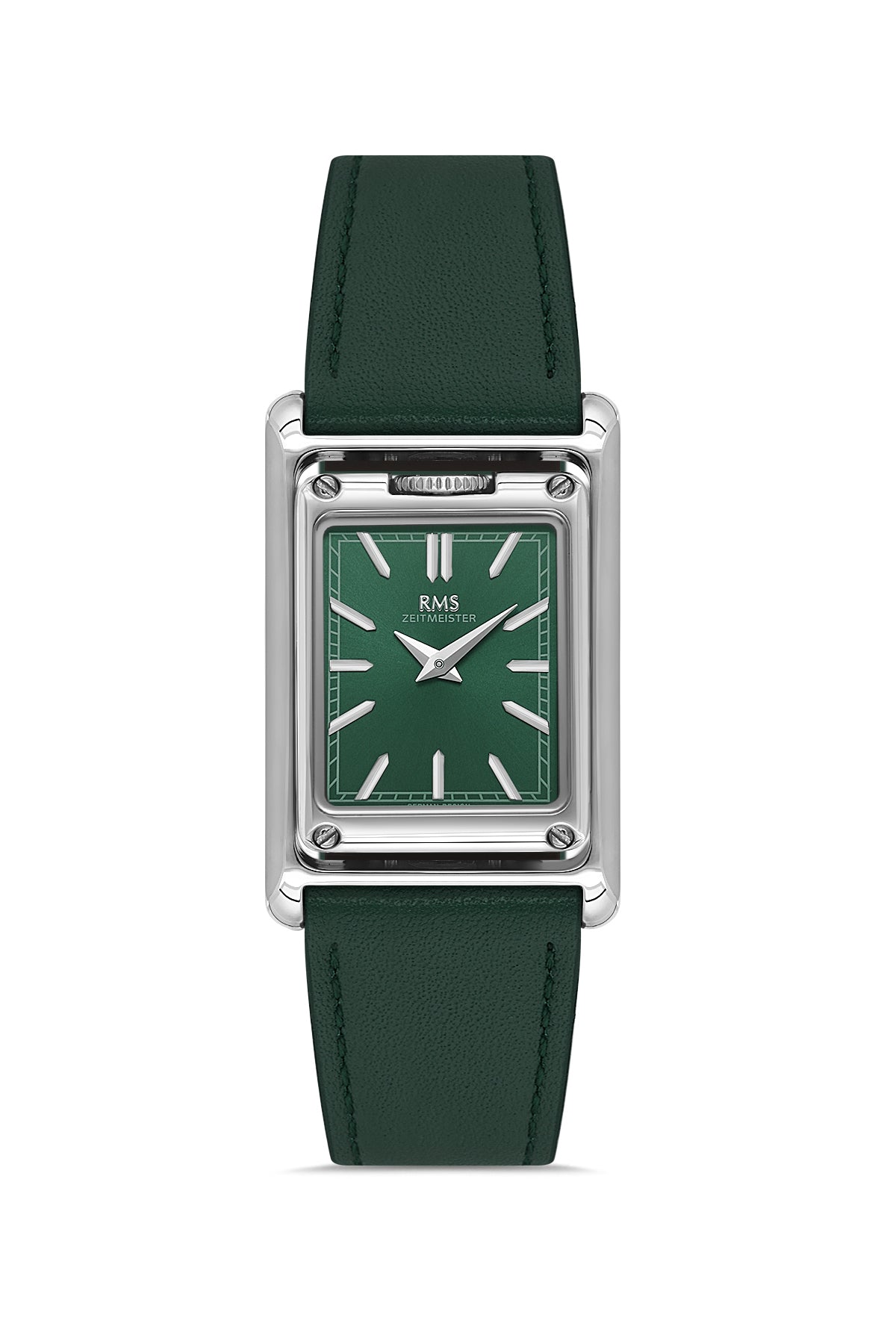 RMS Men's Green Dial Silver Leather Watch - RMS.1.AG1644.04