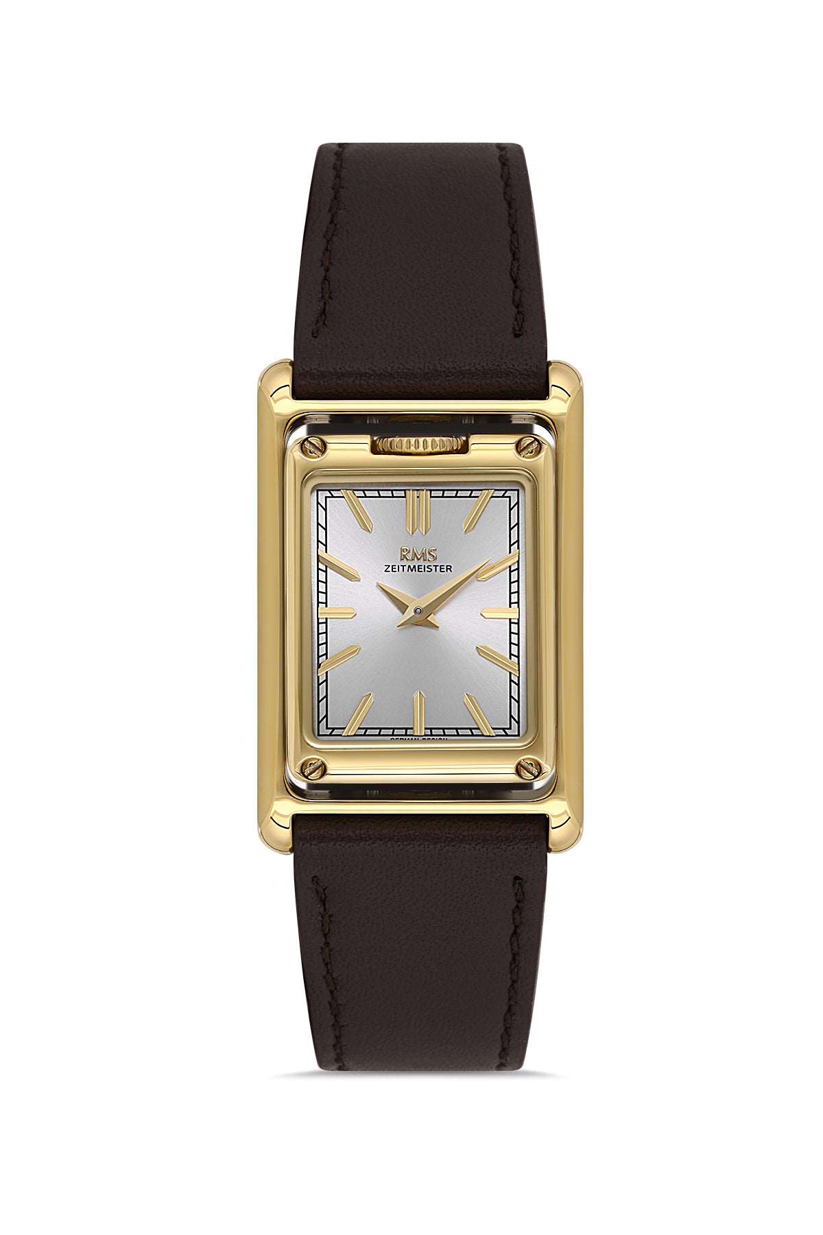 RMS Men's Silver Dial Silver Leather Watch - RMS.1.AG1644.06