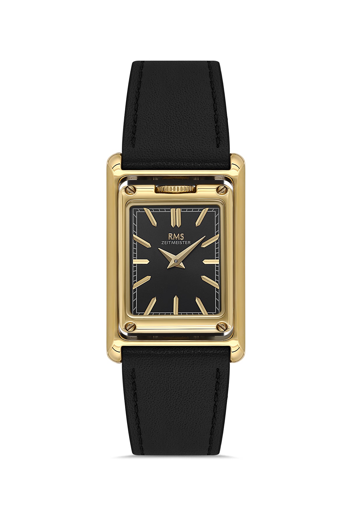RMS Men's Black Dial Gold Leather Watch - RMS.1.AG1644.07