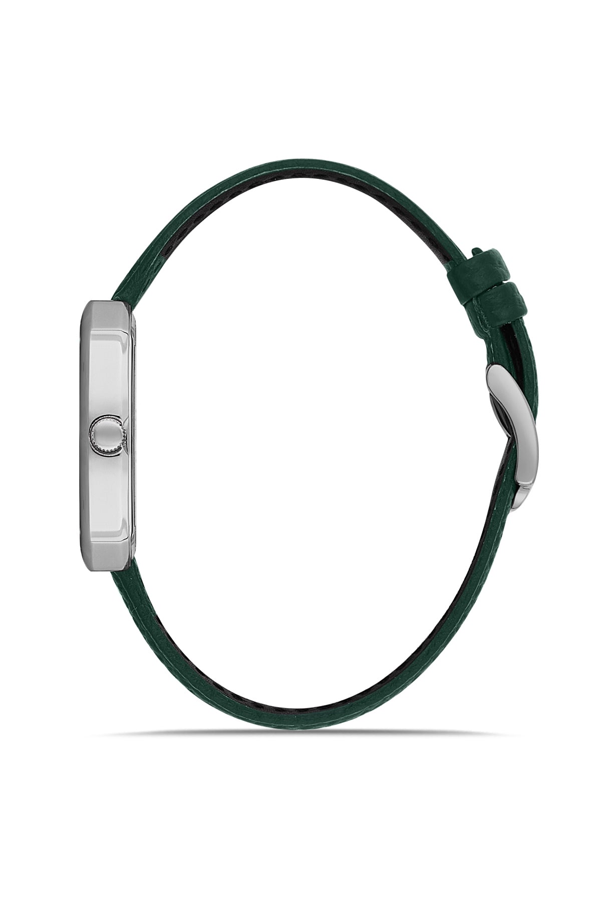 RMS Men's Green Dial Silver Leather Strap Watch - RMS.1.AG2048.07