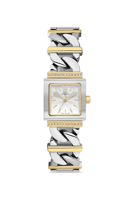 RMS Zeitmeister Silver Dial Gold & Silver Plated Women's Watch - Stainless Steel Bracelet - RMS.1.AG2055.03