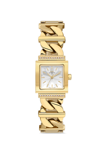 RMS Zeitmeister Silver Dial Gold Plated Women's Watch - Stainless Steel Bracelet - RMS.1.AG2055.04