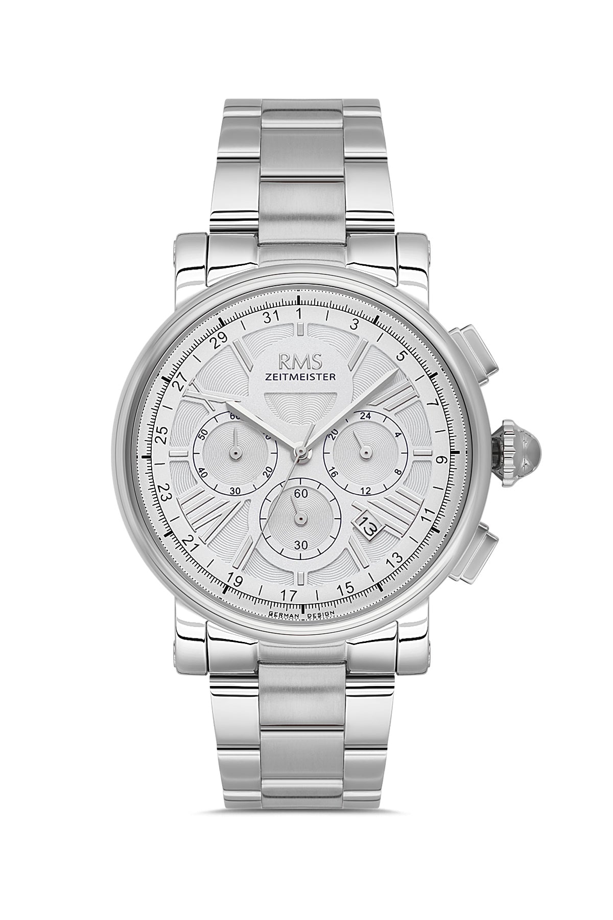 RMS Men's Silver Dial Silver Stainless Steel Watch - RMS.1.AG2058.01